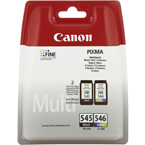 Pack de 2 cartouches d'encre Canon PG-545 + CL-546 Noir et couleur