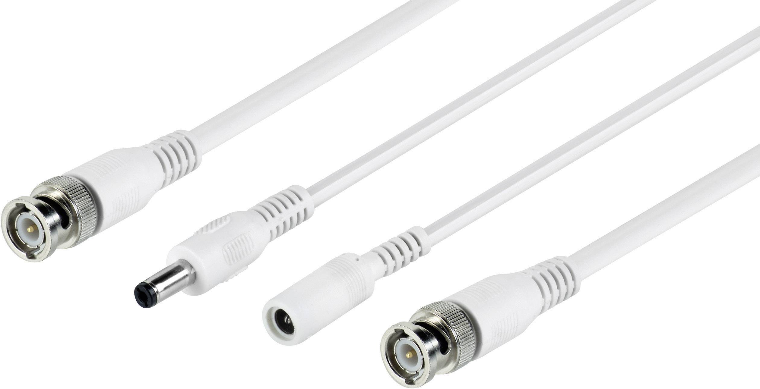 Sygonix 43127A Strom, Video Verlängerungskabel [1x BNC-Stecker, DC-Buchse 5.5mm - 1x BNC-Stecker, DC-Stecker 5.5 mm] 20.00m Weiß