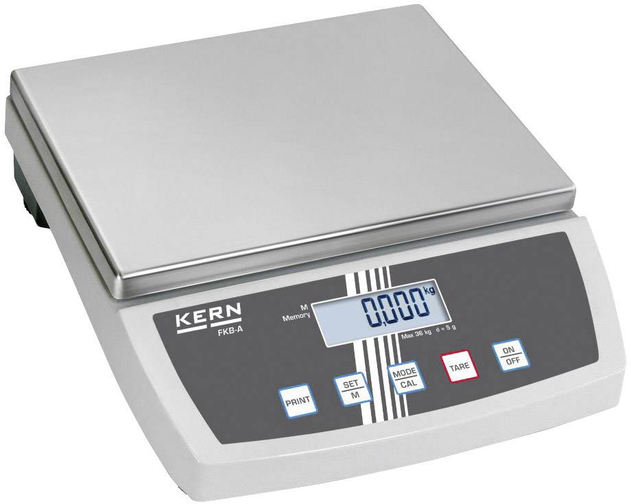 Kern FKB 8K0.1A Tischwaage Wägebereich (max.) 8kg Ablesbarkeit 0.1g netzbetrieben, batteriebetrieben, akkubetrieben Silber