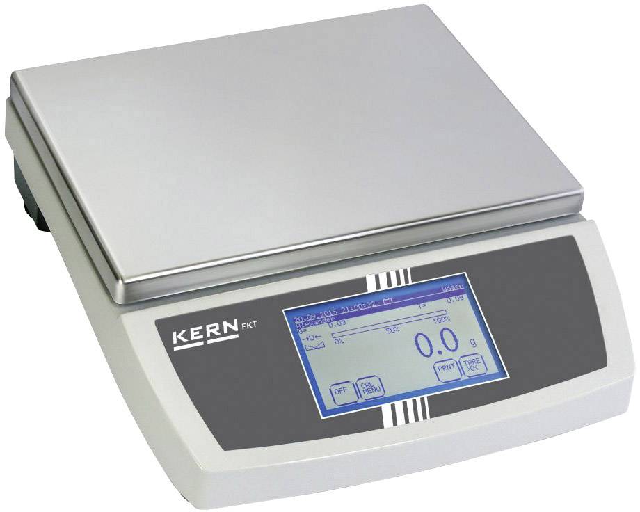 Kern FKT 6K1LM Tischwaage Wägebereich (max.) 6kg Ablesbarkeit 1g netzbetrieben, batteriebetrieben, akkubetrieben Silber