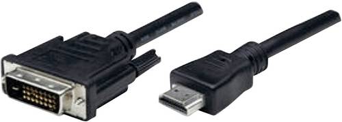 Manhattan HDMI / DVI Anschlusskabel 1.80m schraubbar Schwarz [1x HDMI-Stecker - 1x DVI-Stecker 24+1p