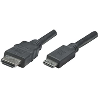 Manhattan HDMI Anschlusskabel HDMI-A Stecker, HDMI-Mini-C Stecker 1.80m Schwarz 304955-CG 4K UHD HDMI-Kabel Manhattan HDMI Anschlusskabel HDMI-A Stecker, HDMI-Mini-C Stecker 1.80m Schwarz 304955-CG 4K UHD HDMI-Kabel