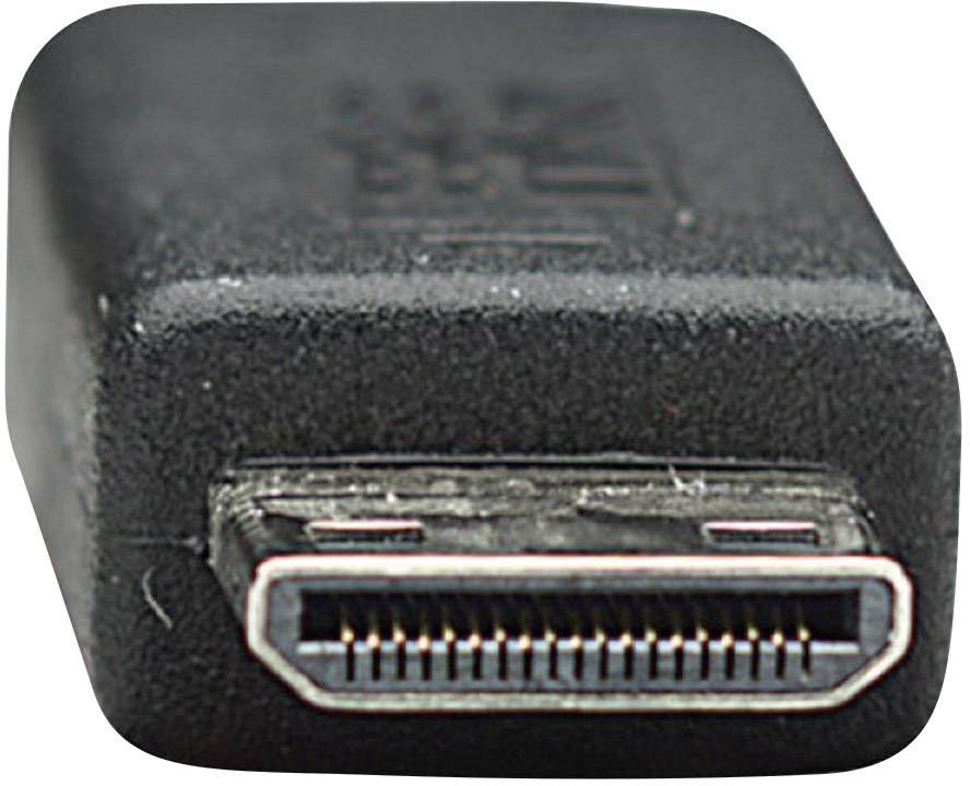 Manhattan HDMI Anschlusskabel HDMI-A Stecker, HDMI-Mini-C Stecker 1.80m Schwarz 304955-CG 4K UHD HDMI-Kabel