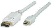Manhattan Mini-DisplayPort / DisplayPort Adapterkabel Mini DisplayPort Stecker, DisplayPort Stecker 3.00m Weiß 324830-CG