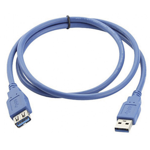Manhattan USB-Kabel USB 3.2 Gen1 (USB 3.0 / USB 3.1 Gen1) USB-A Stecker, USB-A Buchse 2.00m Blau vergoldete Steckkontakte