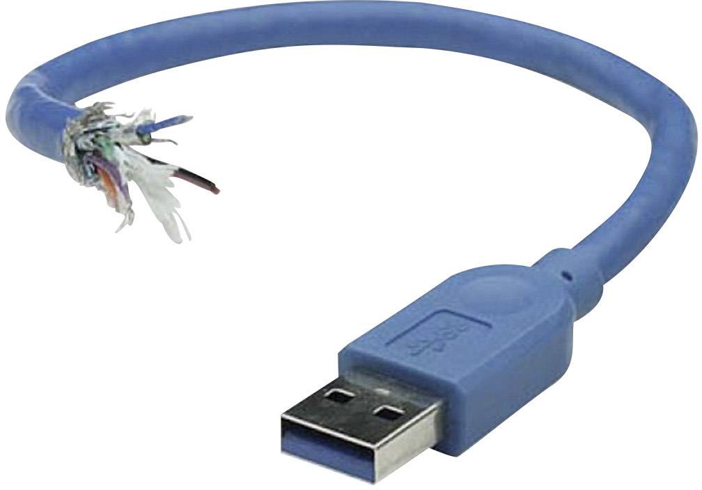 Manhattan USB-Kabel USB 3.2 Gen1 (USB 3.0 / USB 3.1 Gen1) USB-A Stecker, USB-B Stecker 3.00 m Blau vergoldete Steckkontakte, UL-zertifiziert