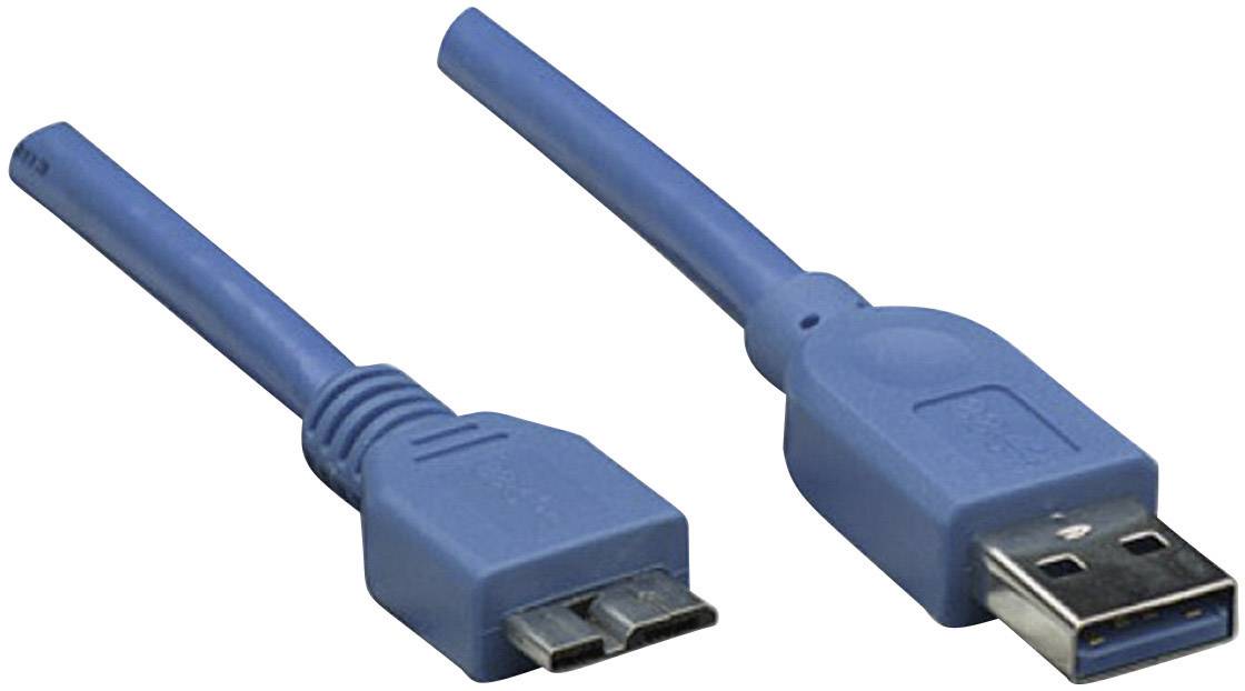 Manhattan USB-Kabel USB 3.2 Gen1 (USB 3.0 / USB 3.1 Gen1) USB-A Stecker, USB-Micro-B 3.0 Stecker 2.