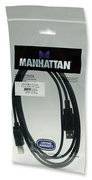 Manhattan USB-Kabel USB 2.0 USB-A Stecker, USB-B Stecker 1.80m Schwarz vergoldete Steckkontakte, UL-zertifiziert 333368-CG