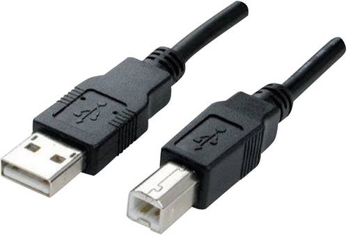 Manhattan USB 2.0 Anschlusskabel [1x USB 2.0 Stecker A - 1x USB 2.0 Stecker B] 1.80m Schwarz vergold
