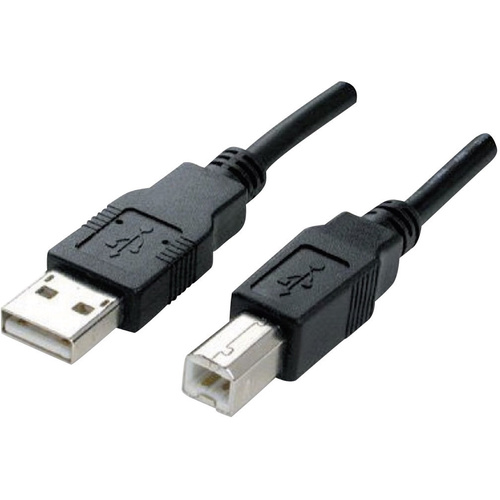 Manhattan USB-Kabel USB 2.0 USB-A Stecker, USB-B Stecker 3.00 m Schwarz vergoldete Steckkontakte, UL-zertifiziert 333382-CG