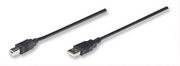 Zwei schwarze USB-Kabel mit Steckern an jedem Ende auf weißem Hintergrund.
