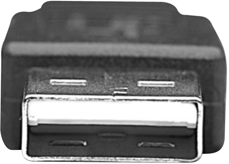 Nahaufnahme eines USB-Steckers. Der Metallstecker ist zentral im Bild zu sehen, umgeben von schwarzem Kunststoff.