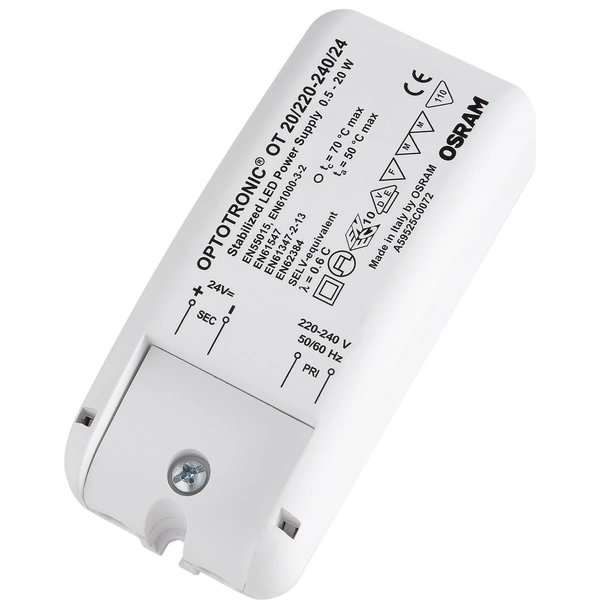 Osram HOMELIGHTING OT 20/220-240/24 VS20 LED-Trafo Konstantspannung 20W 0.02 - 0.83A 24 V/DC 1St. Osram HOMELIGHTING OT 20/220-240/24 VS20 LED-Trafo Konstantspannung 20W 0.02 - 0.83A 24 V/DC 1St.
