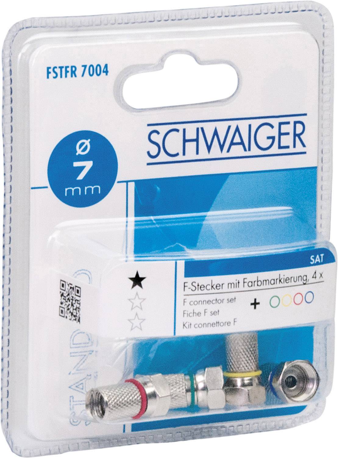 Schwaiger FSTFR7004531 F-Stecker mit Farbringen Anschlüsse: F-Stecker 4St.