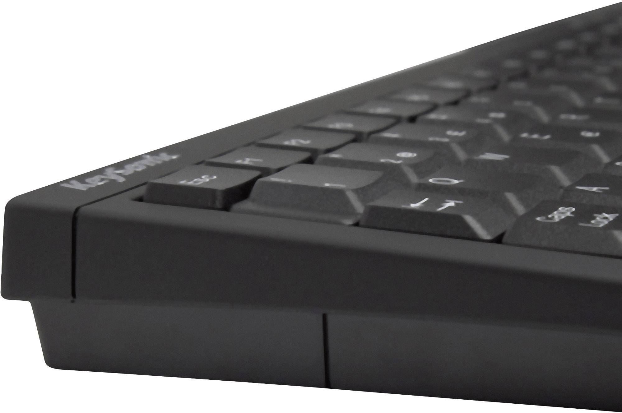 Keysonic ACK-540U+ USB Tastatur Deutsch, QWERTZ Schwarz Integriertes Touchpad, Maustasten