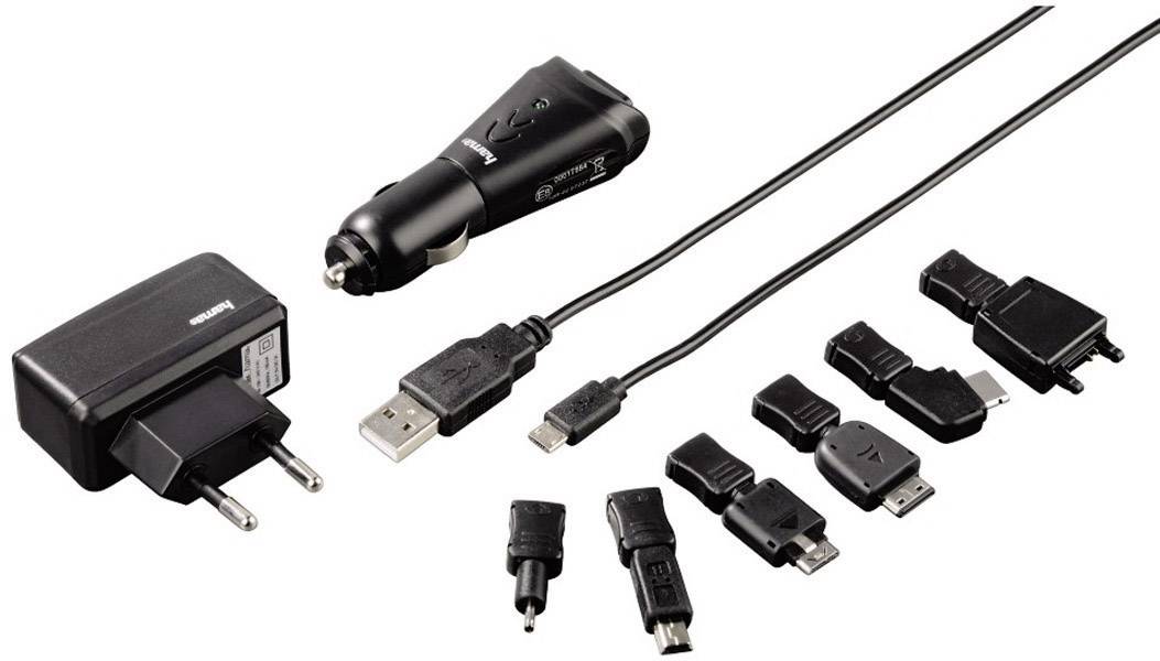 Hama 3 in 1 Handy Ladegerät Micro USB, Mini USB, USB-A Schwarz