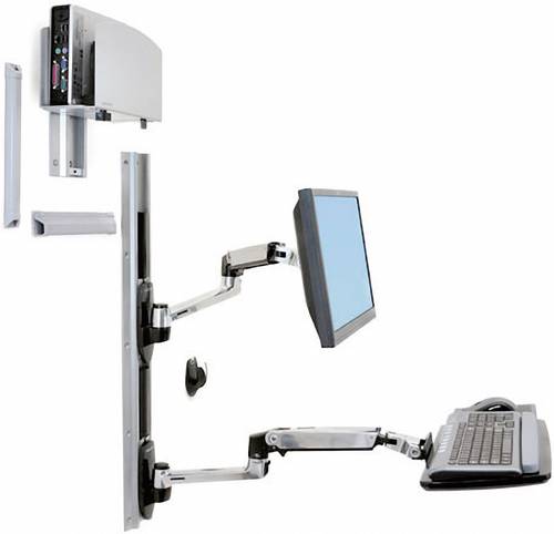 Ergotron LX 1fach Monitor-Wandhalterung 30,5cm (12 ) - 81,3cm (32 ) Höhenverstellbar, Tastaturablag