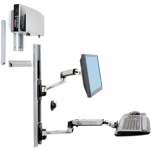 Ergotron LX 1fach Monitor-Wandhalterung 30,5cm (12") - 81,3cm (32") Höhenverstellbar, Tastaturablage, Neigbar, Schwenkbar