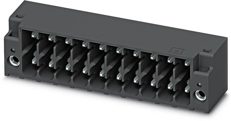 Ein schwarzer elektrischer Steckerblock mit mehreren Anschlussklemmen für die Verdrahtung in elektrischen Schaltungen.