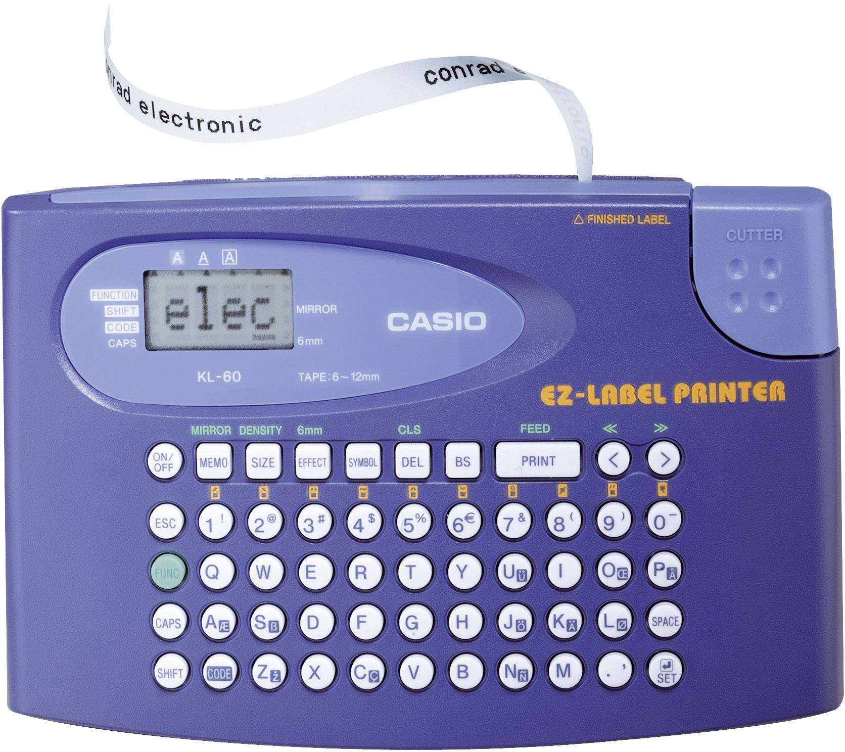 Casio KL-60 Beschriftungsgerät Geeignet für Schriftband: XR 6 mm, 9 mm, 12 mm