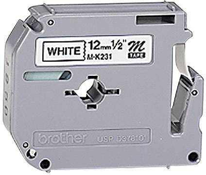 Schriftband Brother M M-K231 Bandfarbe: Weiß Schriftfarbe:Schwarz 12 mm 8 m