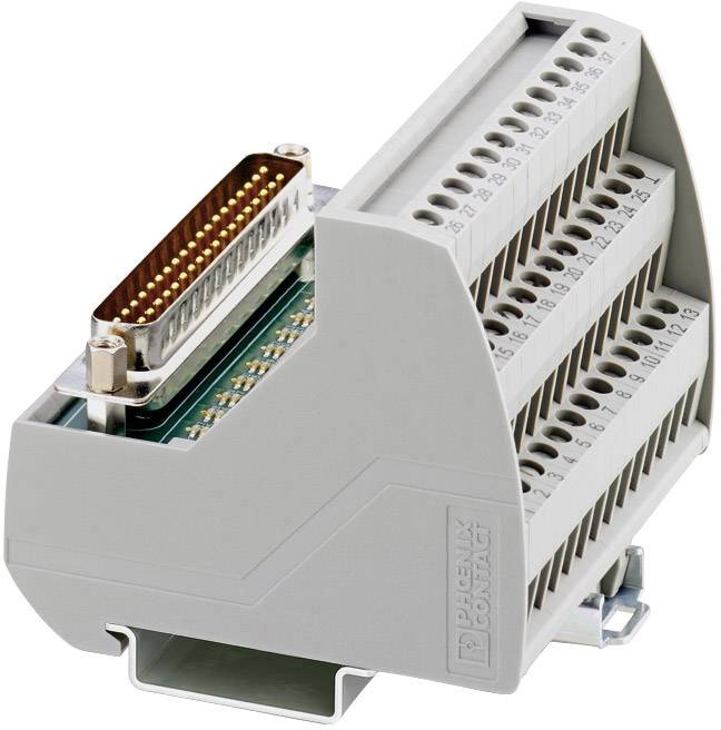 Ein industrielles Anschlussklemmenmodul mit DB-25-Stecker, geeignet zur Integration in elektronische Systeme für Signalverbindungen.