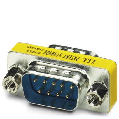 Phoenix Contact Seriell, Parallel Adapter [1x D-SUB-Stecker 9pol. - 1x D-SUB-Stecker 9pol.] Gelb