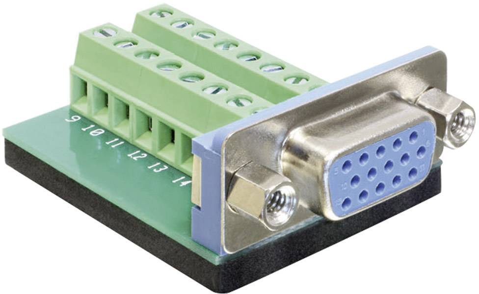 Delock 65170 VGA-Steckverbinder Buchse, Einbau vertikal Polzahl: 16 Silber 1 St.