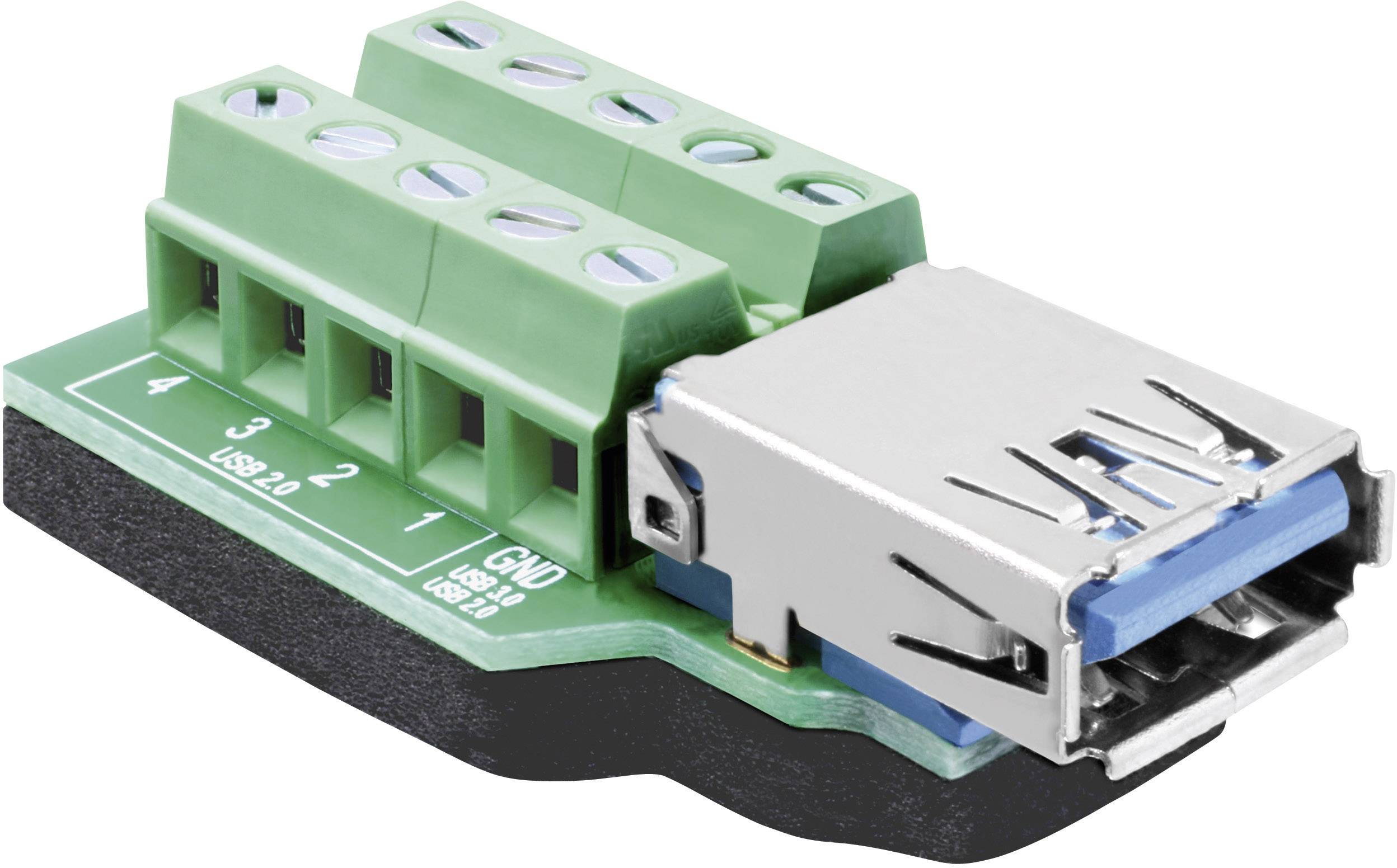 Delock Adapter USB 3.0-A Buchse Buchse, Einbau vertikal 65370 Mit rutschfestem Pad 65370 Delock Inhalt: 1 St.