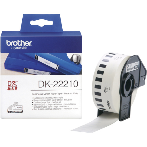 Brother DK-22210 Etiketten Rolle 29mm x 30.48m Papier Weiß 1 St. Permanent DK22210 Universal-Etiketten