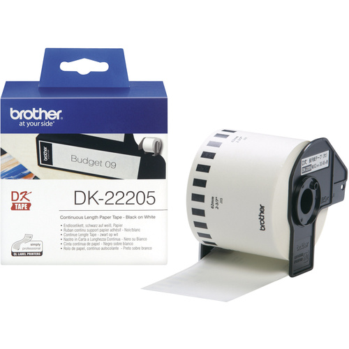 Brother DK-22205 Etiketten Rolle 62mm x 30.48m Papier Weiß 1 St. Permanent haftend DK22205 Universal-Etiketten