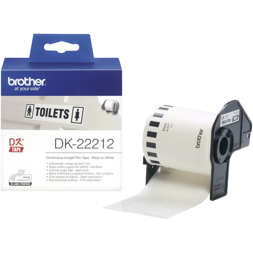 Brother DK-22212 Rouleau d'étiquettes 62 mm x 15.24 m film blanc 1 pc(s) fixation permanente DK22212 Etiquette universelles