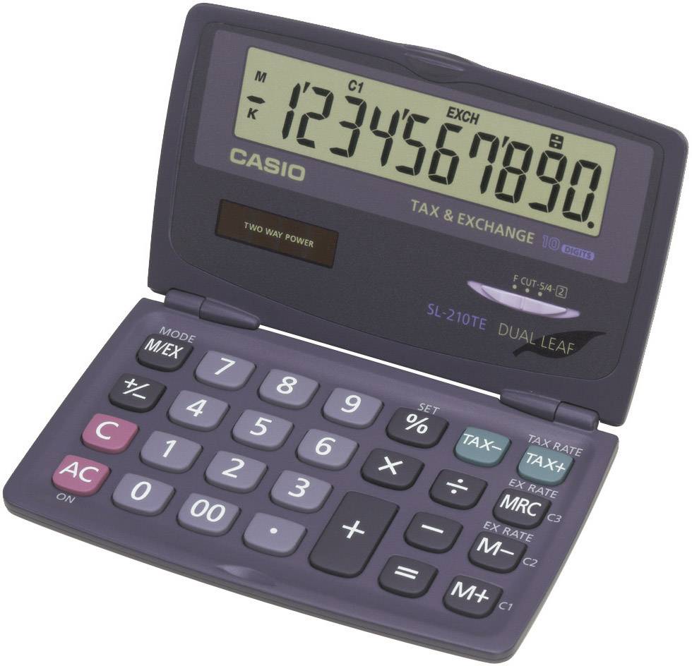 Casio SL-210TE Taschenrechner Anthrazit Display (Stellen): 10solarbetrieben, batteriebetrieben (B x H x T) 120 x 12.5 x 73mm