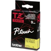 Brother Schriftband Flexibel TZe-FX TZe-FX621 Bandfarbe: Gelb Schriftfarbe:Schwarz 9mm 8m Brother Schriftband Flexibel TZe-FX TZe-FX621 Bandfarbe: Gelb Schriftfarbe:Schwarz 9mm 8m