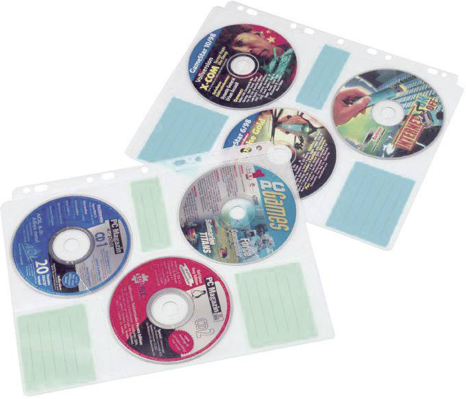 CD-Hüllen mit mehreren CDs. Jede CD zeigt bunte Motive und Texte. Die Hüllen haben Platz für Beschriftungen.