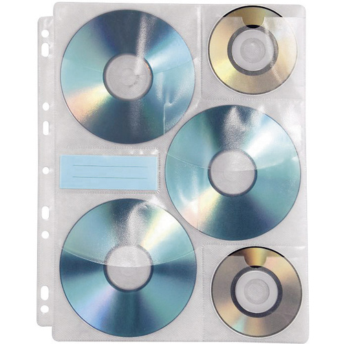 Hama 6fach CD/DVD Ordner-Hülle 6 CDs/DVDs/Blu-rays Kunststoff Transparent-Weiß 10 St. (B x H x T) 238 x 1 x 295mm 49835