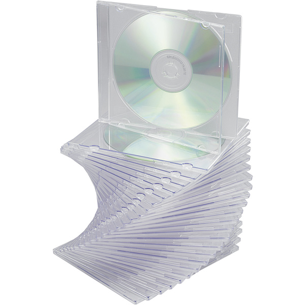 CD Hülle Slim 1 CD/DVD/Blu-Ray Kunststoff Transparent 25St.