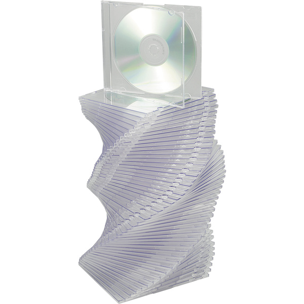 CD Hülle Slim 1 CD/DVD/Blu-Ray Kunststoff Transparent 50St.