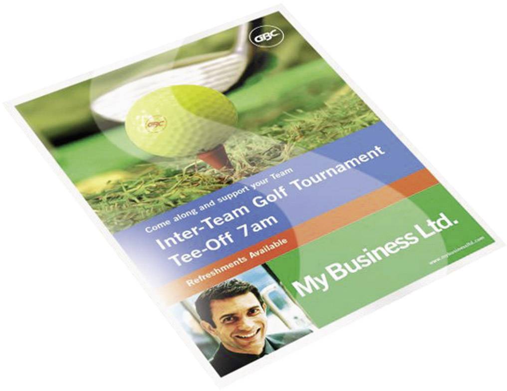 Ein Plakat für ein Golfturnier mit der Überschrift 'Inter-Team Golf Tournament'. Tee-off um 7 Uhr. Erfrischungen verfügbar.