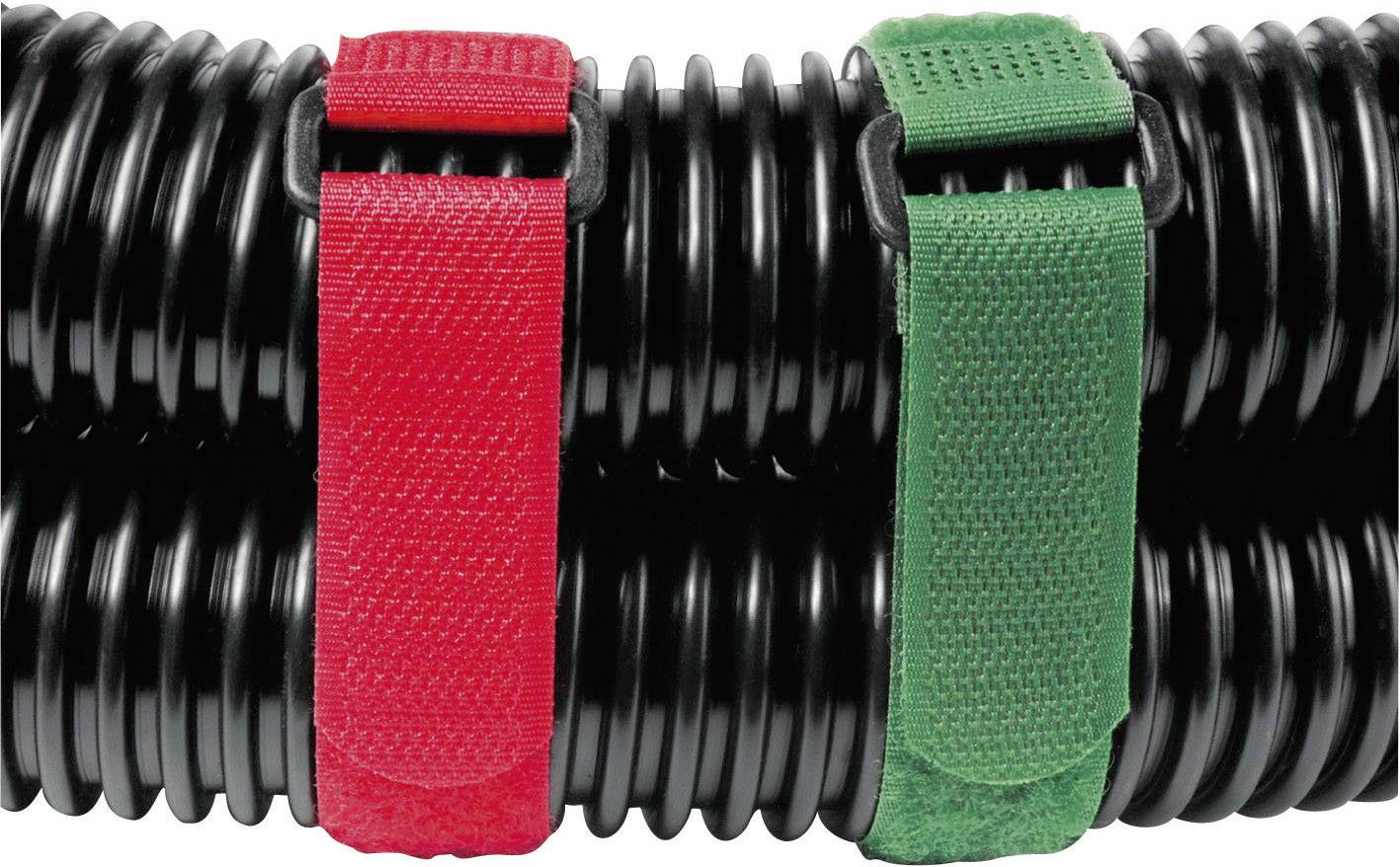 Hama Klett-Kabelbinder mit Öse, wiederverwendbar, 20 x 250 mm, farbig, 9 Stück Klettkabelbinder Schwarz, Grün, Rot 9St.