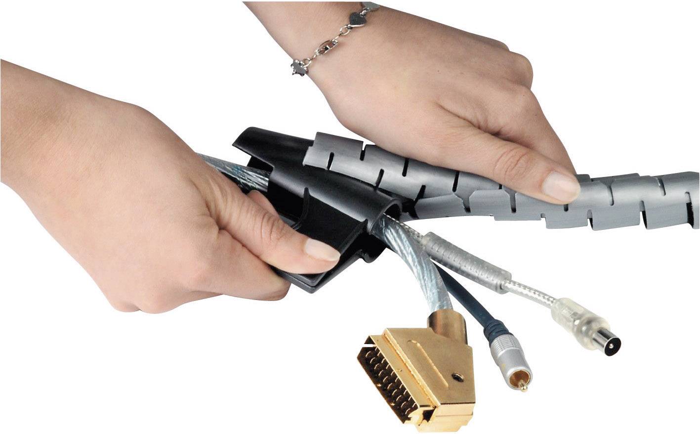 Hama Kabel-Bündelschlauch Kunststoff Silber flexibel (Ø x L) 2 cm x 250 cm 1 St. 00020600