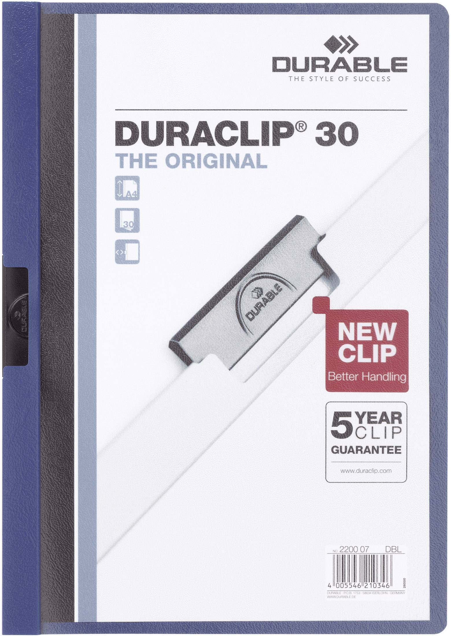 Durable Klemmmappe DURACLIP 30 - 2200 220001 DIN A4 Schwarz