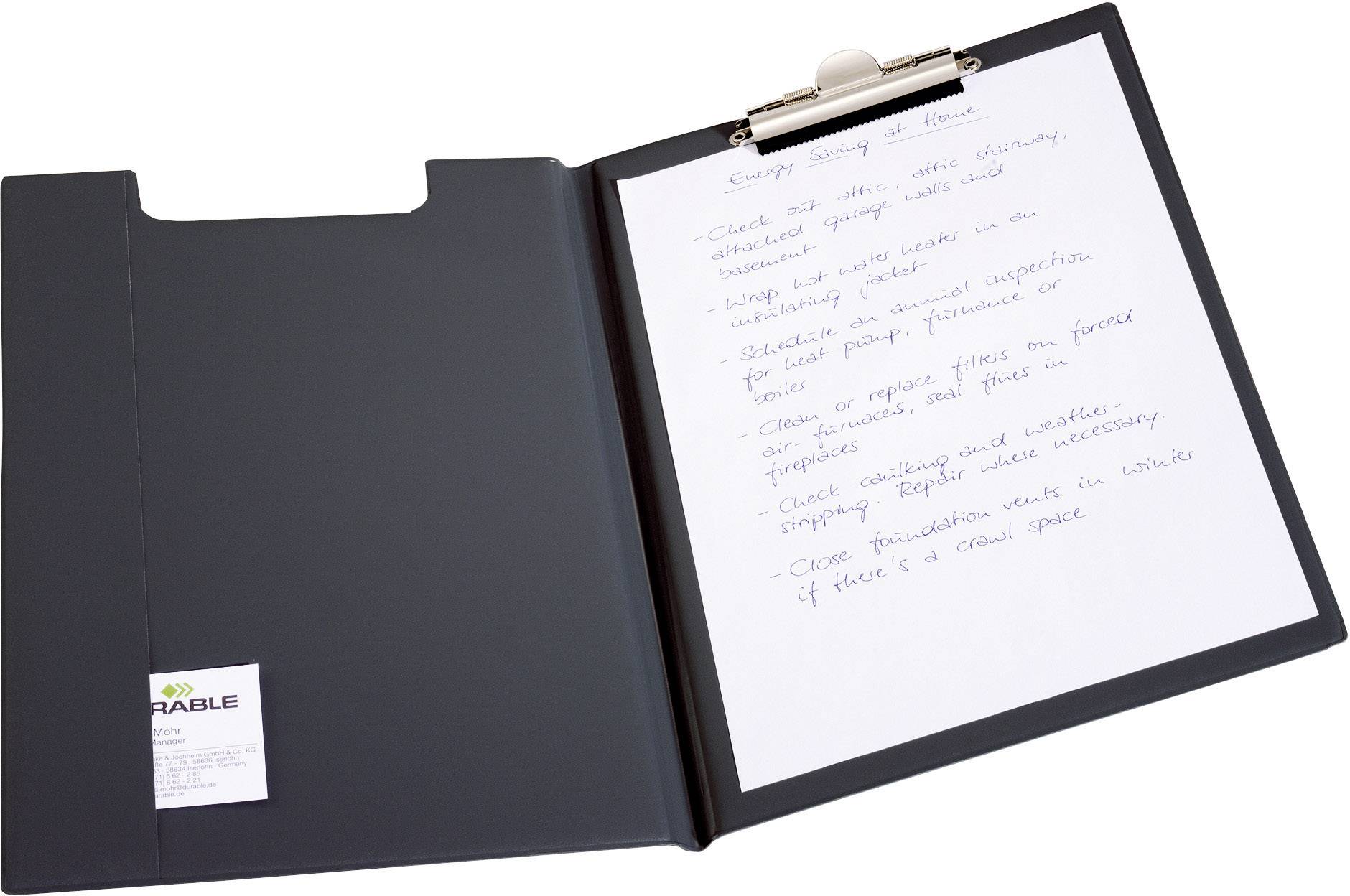 Durable Klemmmappe 235701 Schwarz (B x H x T) 235 x 330 x 15.5 mm