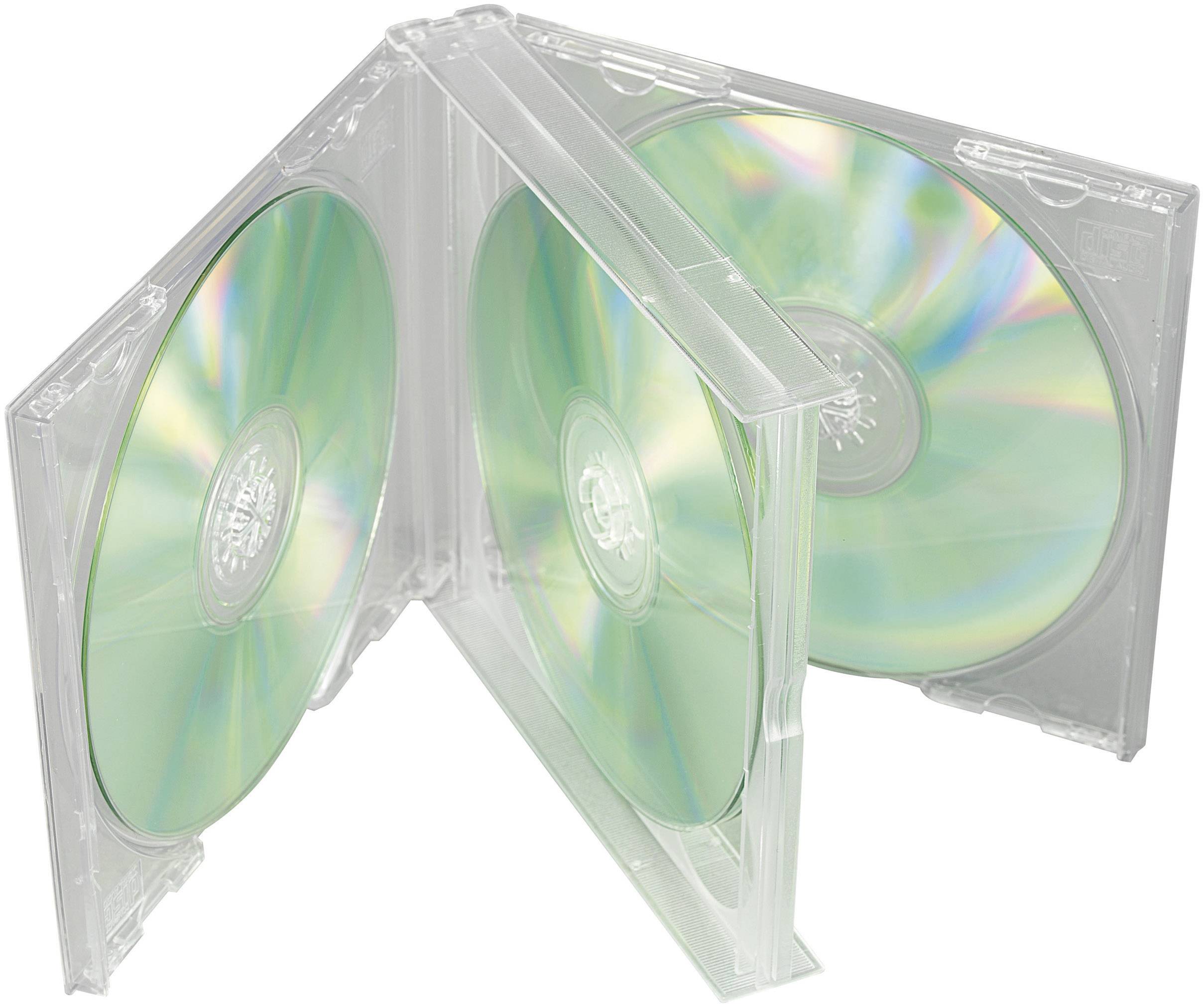4fach CD Hülle 4 CDs/DVDs/Blu-rays Kunststoff Transparent 1St.