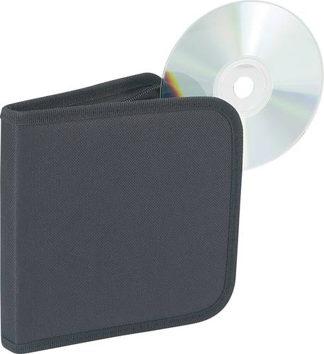 CD Tasche 12 CDs/DVDs/Blu-rays Nylon® Schwarz 1 St. (L x B x H) 160 x 28 x 158mm