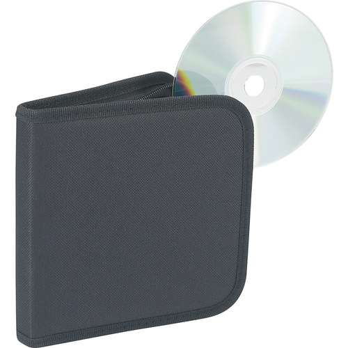 CD Tasche 12 CDs/DVDs/Blu-rays Nylon® Schwarz 1 St. (L x B x H) 160 x 28 x 158 mm