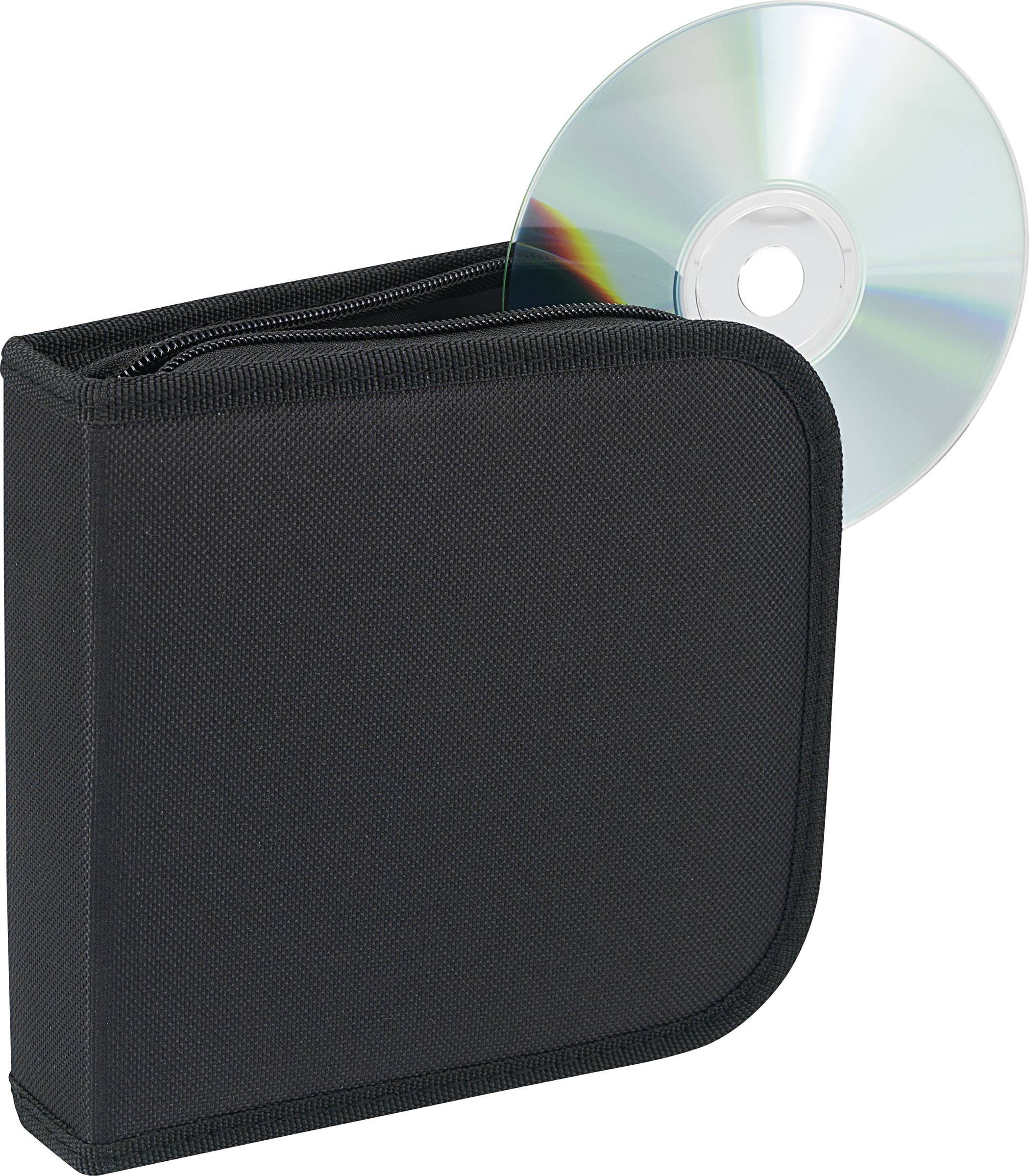 Renkforce CD Tasche 28 CDs/DVDs/Blu-rays Nylon® Schwarz 1 St. (B x H x T) 158 x 40 x 160mm 775393