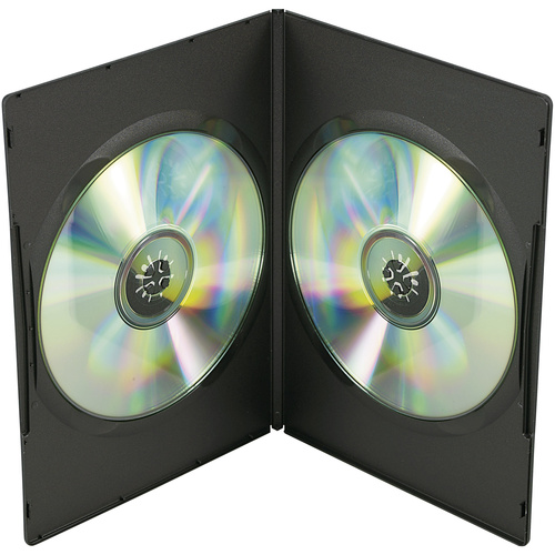 2fach DVD Hülle 2 CDs/DVDs/Blu-rays Kunststoff Schwarz 5St.