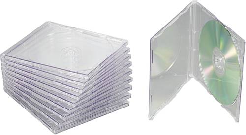 CD Hülle Slim 1 CD/DVD/Blu-Ray Kunststoff Transparent 10St.