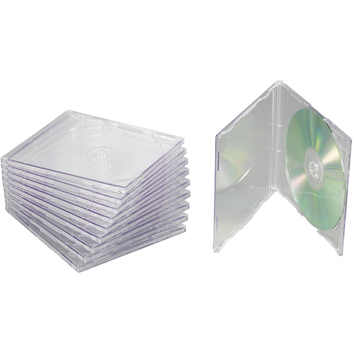 CD Hülle Slim 1 CD/DVD/Blu-Ray Kunststoff Transparent 10St.